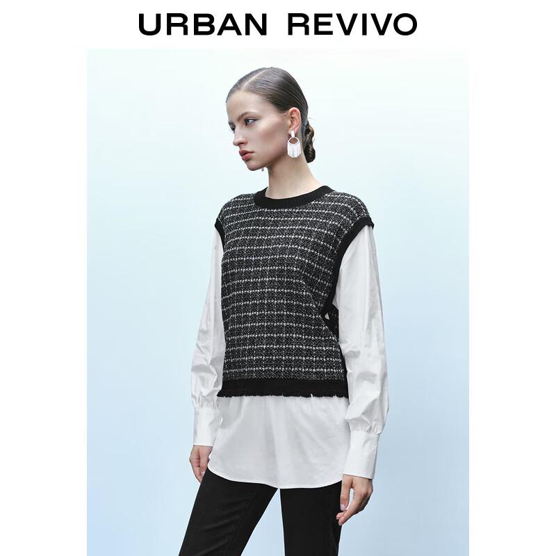 UR Women's Spliced Faux Two-Piece Knit Top