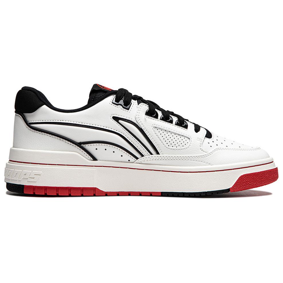 Li Ning Rookie Comfortable Versatile Rebound Non-Slip Shock Absorbing Durable Lightweight Low-Top Skate Shoes Men Sneakers White Red ABCU009-1