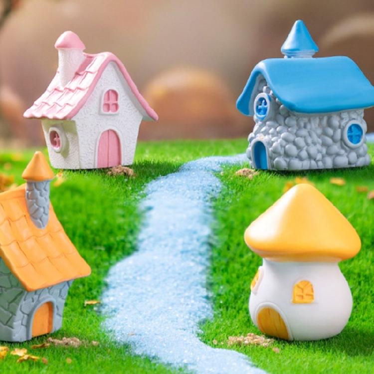 Cartoon House Sculpture Statue Funny Resin House Creative House Figurine House Funny House Collectible Mushroom Resin Crafts