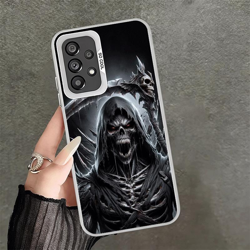 Death Grim Reaper Skull Scythe Soft Phone Case for Samsung A17 A16 A15 A14 A13 A57 A56 A55 A54 A53 A37 A36 A35 A34 A33 A26 A25 A