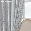 1PC NAPEARL Vintage Rural Style Jacquard Curtains, Gray Rattan Vine Branch Leaf Sheer Curtain for Bedroom Living Room Home Decor
