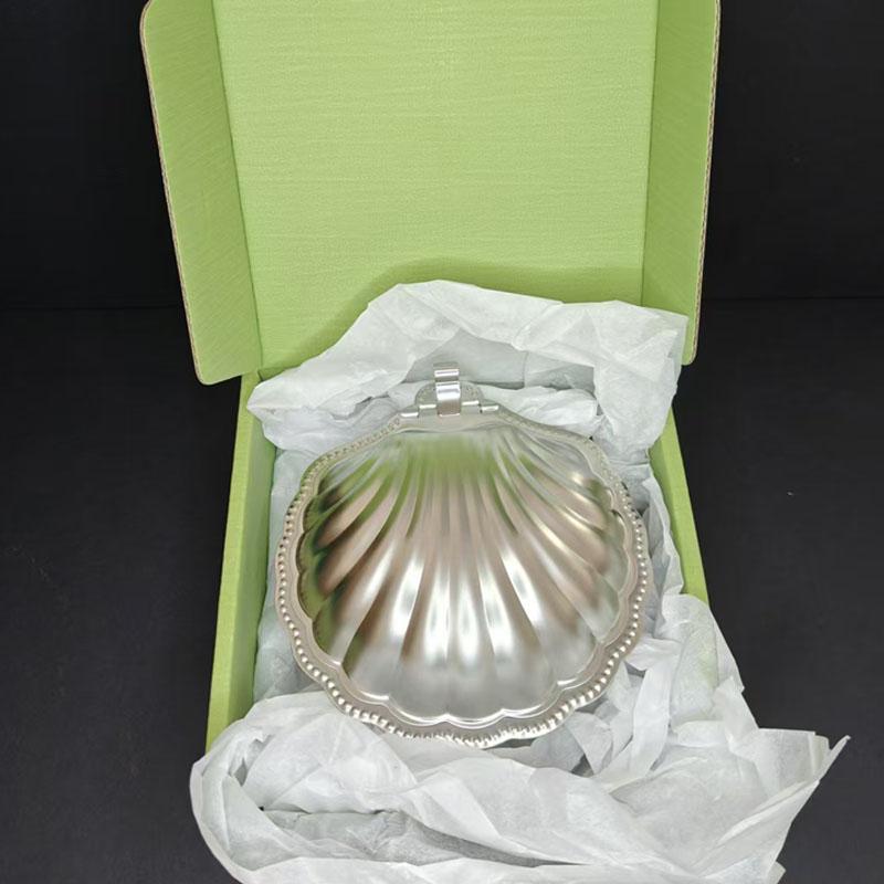 Luxurious French Retro 304 Stainless Steel Shell Butter Box Jewelry Storage Box Antique Food Box