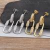 Nidin New Design Geometric Shiny Crystal Zircon Earrings Women Simple Fashion Jewelry Engagement Exquisite Party Gift Wholesale