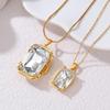 Hot-Selling Geometric Zirconia Square Necklace: European & American Style, Fashionable and Versatile for Autumn/Winter