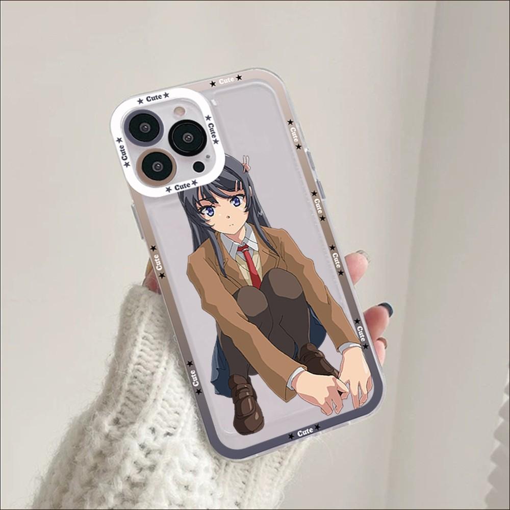 Anime Mai Sakurajima Phone Case For iPhone 14 13 12 11 Pro Max Mini X Xs XR 6 7 8 Plus SE 2020 Transparent Case