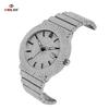 Damen Strass Uhren Hip Hop Stil Diamantbesetzte Quarz Armbanduhr Wasserdichte Schmuckuhr für Sie