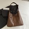 Casual Retro Large-Capacity Bow Solid Color Simple Purchase Fashion Class Commuter Shoulder Tote Bag