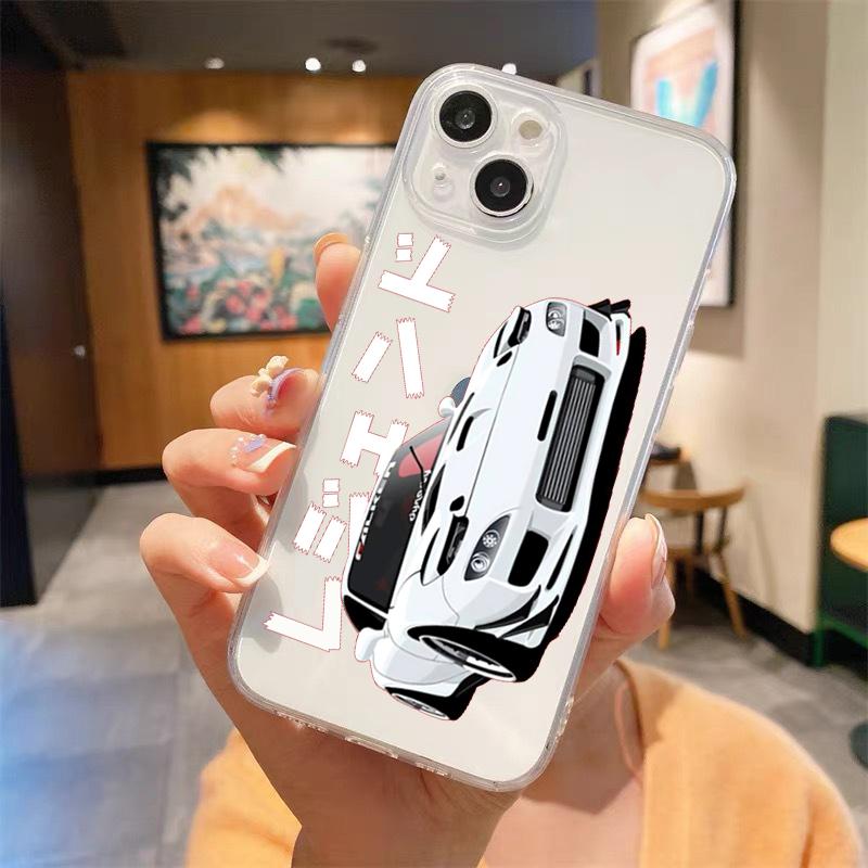 

JDM Tokyo Drift Sports Car Shockproof Clear Phone Case For iPhone 14 15 16 13 12 11 Pro Max 7 8 Plus X XR XS Max SE Soft Cover iPhone 16 Pro