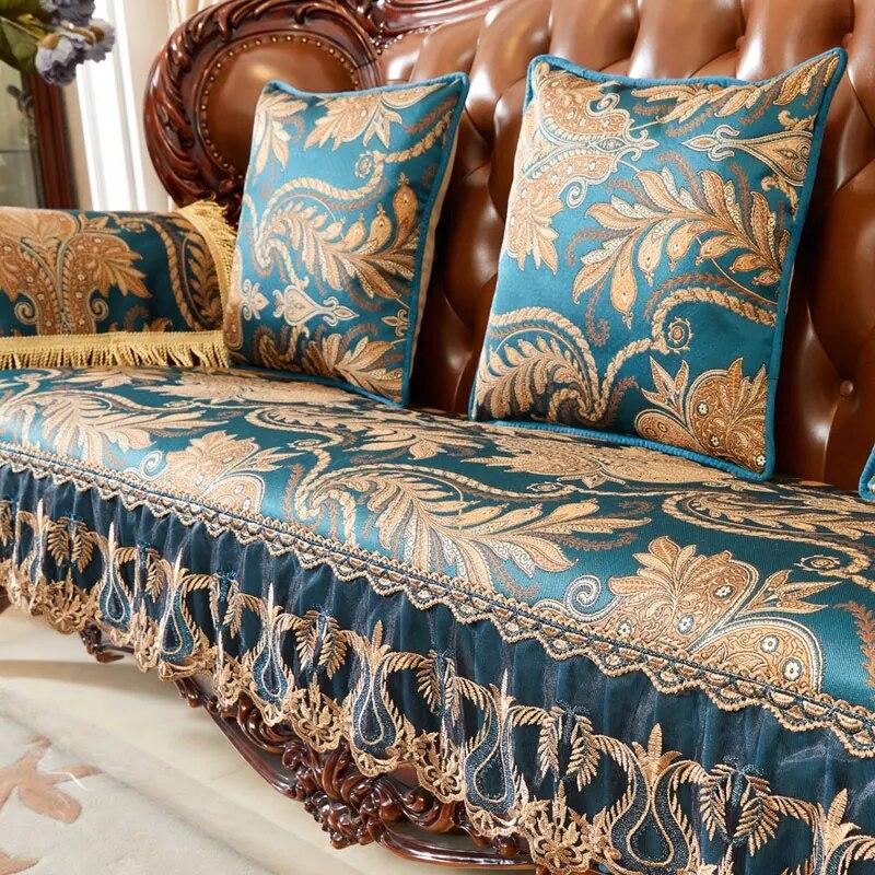 Jacquard Sofa Cover Armrest Towel Nonslip Couch Cushion Slipcover Home Decor Vintage Embroidery Sofa Protector Cover Living Room