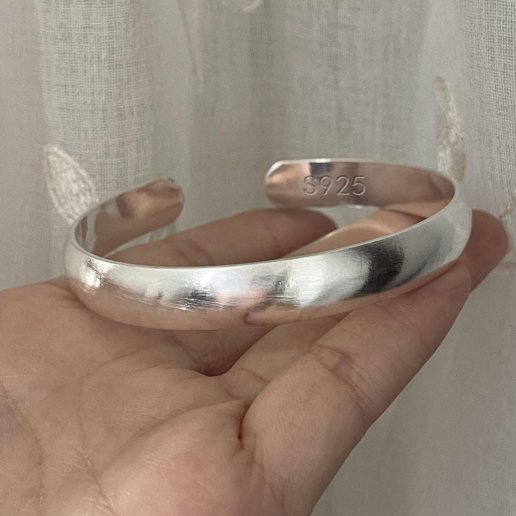 100% Solid 925 Sterling Silver Metal Bracelet for Women Men Shinning Handmade Simple Narrow Flower Bracelets For Birthday Gift