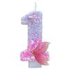 Mermaid Tail 3D Cake Candle 0-9 Number Birthday Candles Glitter Cake Topper Mermaid Theme Birthday Party Wedding Decoration