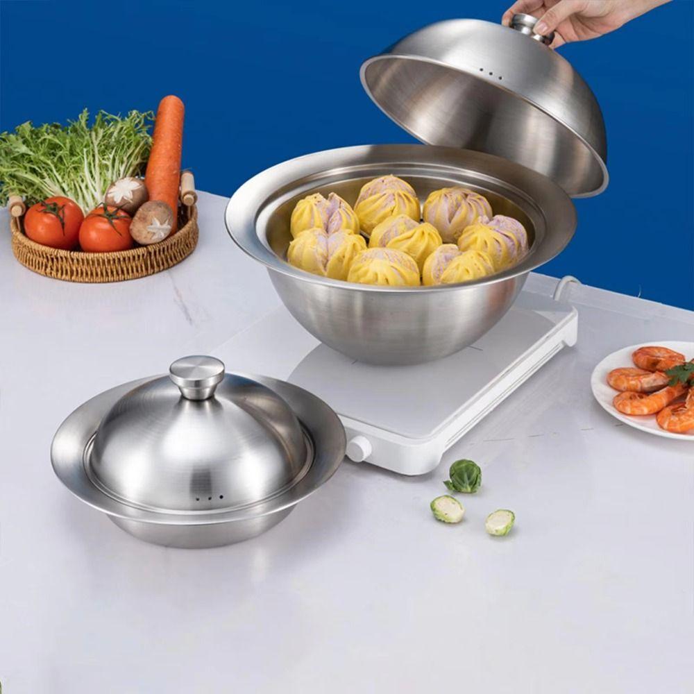 Portable Food Steam Plate Rustproof Round Pot Insert Tray Kitchen Supplies