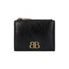 Monaco Letter Logo Snap Closure Fluffy Textured Lambskin Wallet Women Wallet Black 7924122AAXB1000