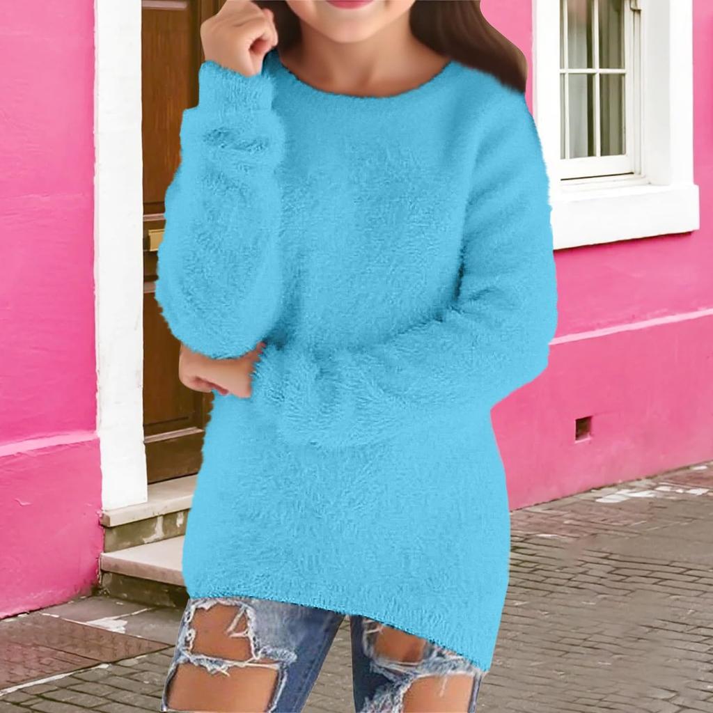 Blusa Infantil Moderna Quente e Versátil com Gola Redonda