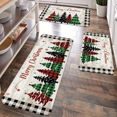 1 pz tappeto da cucina anti-fatica vintage albero plaid impermeabile antiscivolo spesso imbottito tappetino da cucina resistente e confortevole tappetino in piedi per cucina