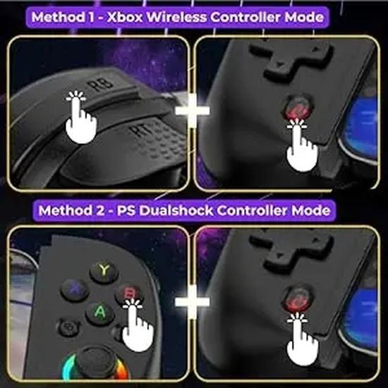 Mobile Gaming Controller with Hall Effect Joystick & RGB, for iPhone/Android/iPad/Tablet, Cloud Gaming & Remote Play