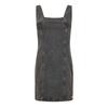 Womens/Ladies Denim Square Neck Sleeveless Mini Dress