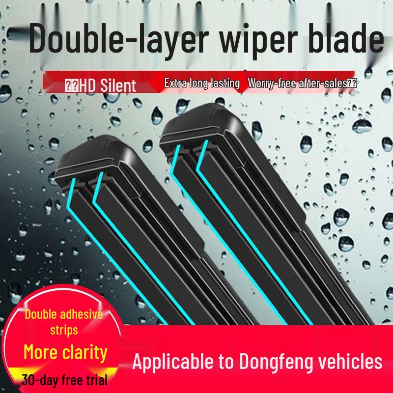 

Double Rubber Strips for Dongfeng Fengxing Jingyi S50 X3/X5/X6/XV Frameless Wipers Jingyi XV (2015) 26+15 inch U-Type