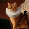 Royal Medieval Pet Collar Adjustable White Neck Ruff Costume Accessories for Dog Cats Themed Parties Photo Shoot