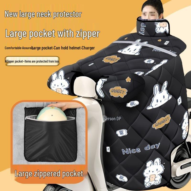 

Extra Large Fleece-Lined Waterproof Windshield with Neck Protection for Winter Electric Vehicles & Motorcycles Waterproof + Fleece Lined + Reflective Strips