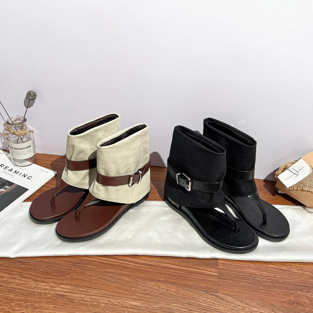 Strictly selected grape mother autumn new flip-flops short cool boots women's belt buckle fashionable short boots children's pants boots