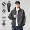 Men's Solid Color Stand Collar Zipper Hoodie Cardigan - Spring/Autumn Trendy Sportswear Jacket