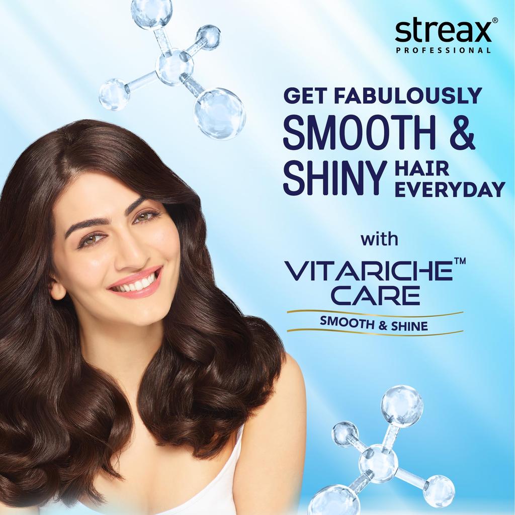 Streax Professional Vitariche Care Shampoo Lissant & Brillance Pour Femmes| Shampooing Nourrissant Biovit-A-OX pour Cheveux | Infusé de Protéines de Soie| Idéal pour Pas