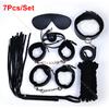 Beginner Friendly BDSM Bondage Set – 7 Pcs Cotton Rope Restraint Kit with Handcuffs Collar Gag Whip Couples Adult Play Toy