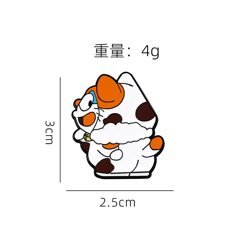 Metal Enamel Doraemon Brooch, Japanese Anime Cute Cartoon DINGDANG Cat Lapel Pin, Decorative Enamel Badge for Backpack Clothes Decoration