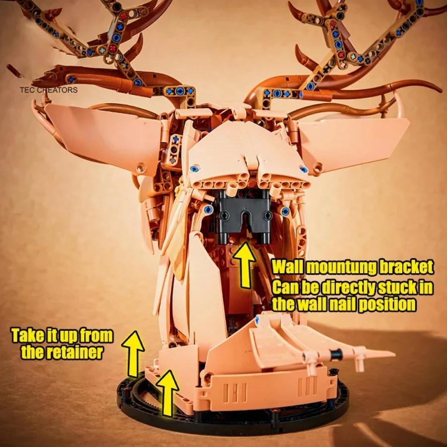 Creative Wildlife Deer Building Kit MOC Assembly Bricks Desktop Collectible Models Birthday Christmas Gifts for Kids 1017pcs