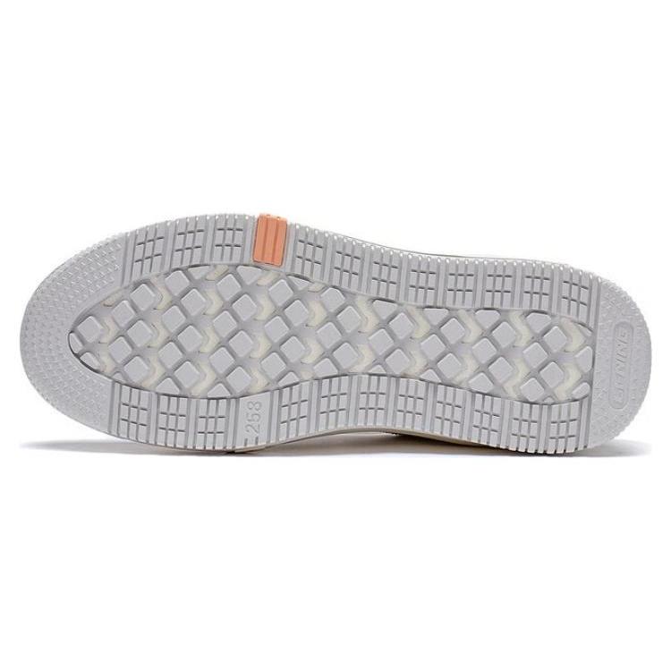 New LiNing Anti Slip And Wear Resistant Height Increasing Low Top Skateboard Shoes Women's Gray White AGCT144-3