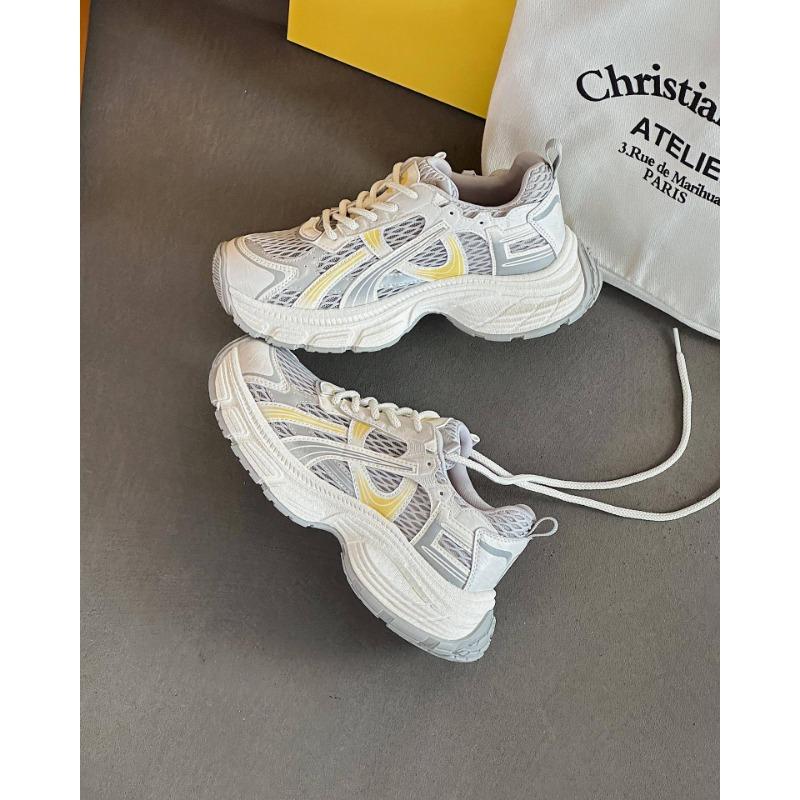 Dad Shoes Women's Summer New Shoes Women's Shoes Thick Sole Inner Height Increase Mesh Breathable Ultra-light Sports and Leisure Shoes