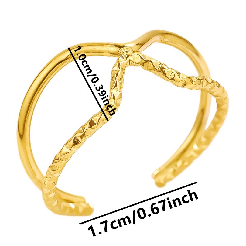 Personality Minimalism Open Adjustable Beads Ring Waterproof Stainless Steel Rings For Women Men Accessories Finger Jewelry Gift