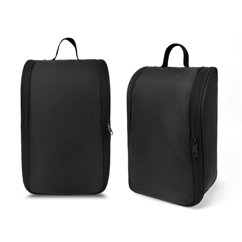 Breathable Sports Shoe Storage Case Water Resistant Zippered Canvas Footwear Organizer with Reinforced Handles