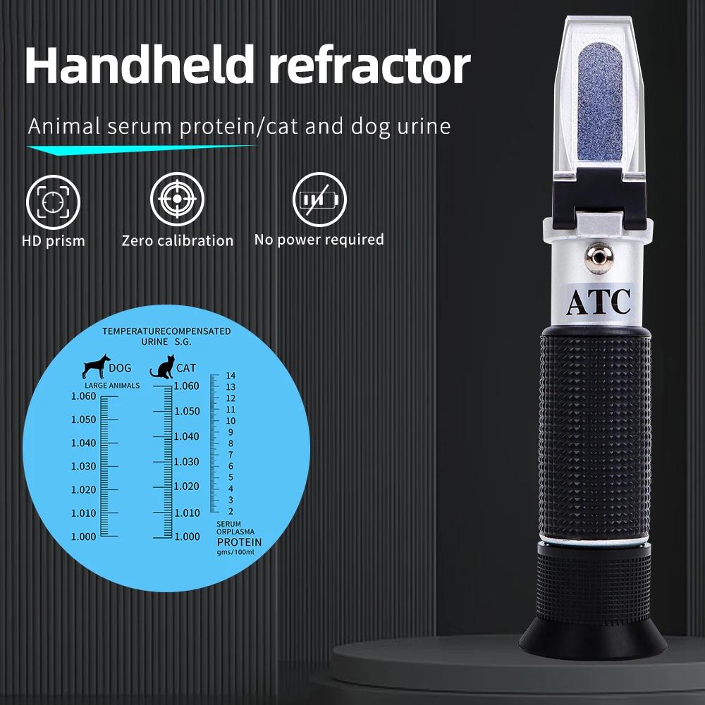 1.000-1.060RI Handheld Animal Serum Protein Refractometer Cats Dogs Urine Refractometer Cat Dog Urine Specific Gravity Refractor