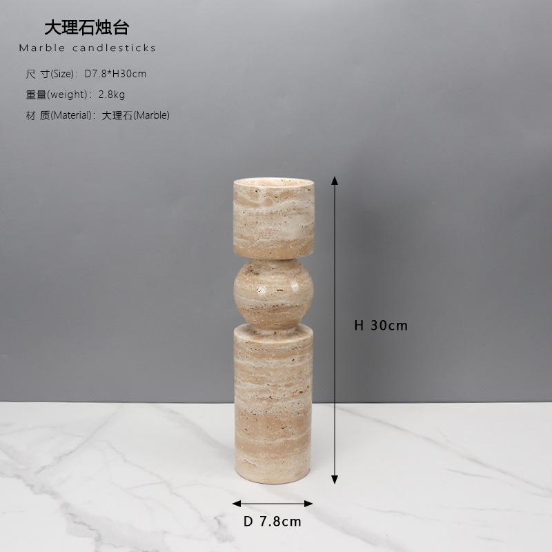 Home Decor Marble Candlestick TV Cabinet Desktop  Ornaments Candle Holder Wedding Decoration  Candle Holders Decor for Table