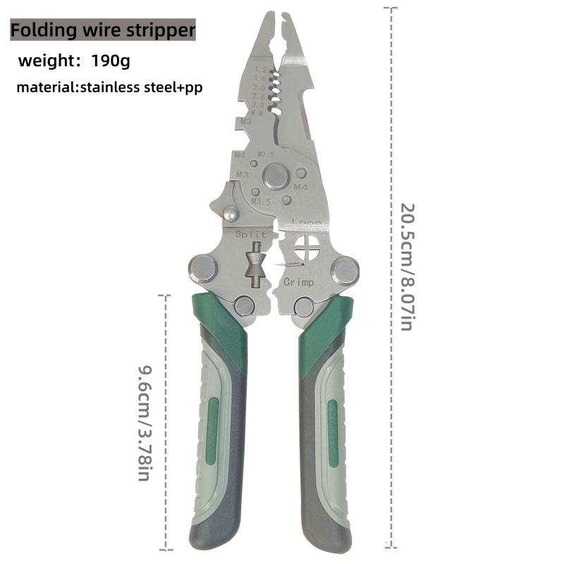 Foldable Multifunctional Wire Stripping Pliers For Electricians Foldable Wire Stripper, Pulley Design Multi-Function Electrician