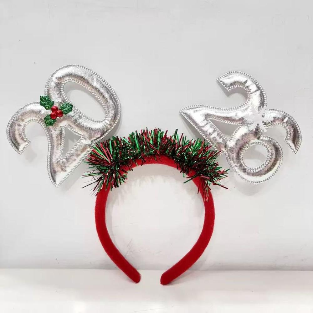 

Star 2026 New Year Headbands Sequin Glitter Headwear New Year Hair Hoop Family Gathering серебряный