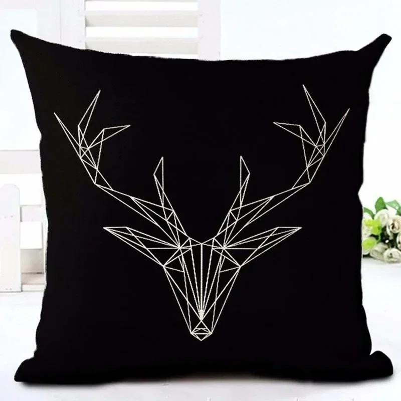 Brief Liebe Zuhause Kissenbezüge Baumwolle Leinen Schwarz Weiß Kissenbezug Sofa Bett Nordisch dekorativer Kissenbezug almofadas 45x45cm