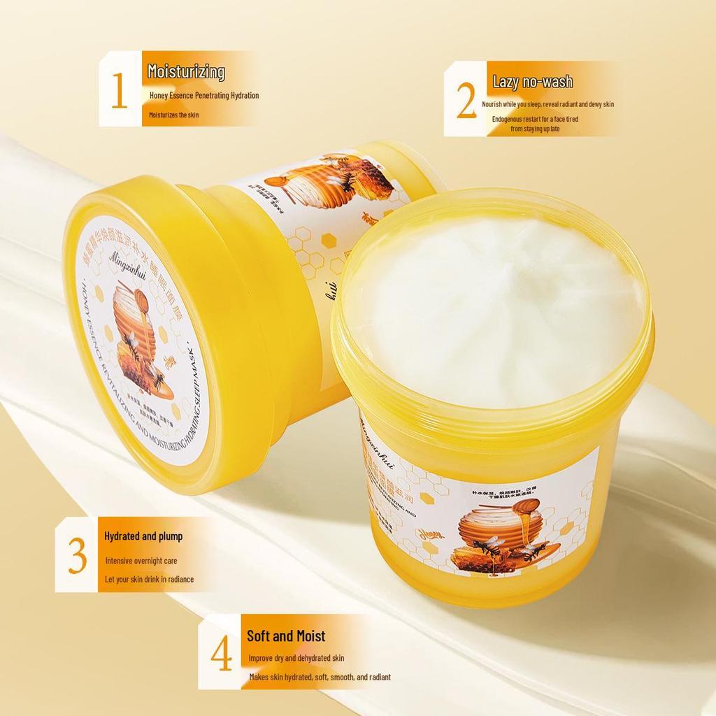 Ming Xin Hui Hydrating Honey Essence Sleep Mask: Rejuvenates, Moisturizes & Brightens Skin Tone