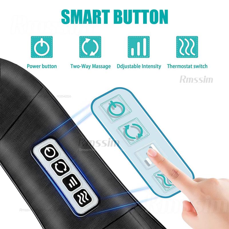 Shiatsu Nacken- und Schultermassagegerät Beheiztes Rückenmassagegerät U-Form Tief Knetendes Elektrisches Massagekissen für Nacken Taille Bein Körper