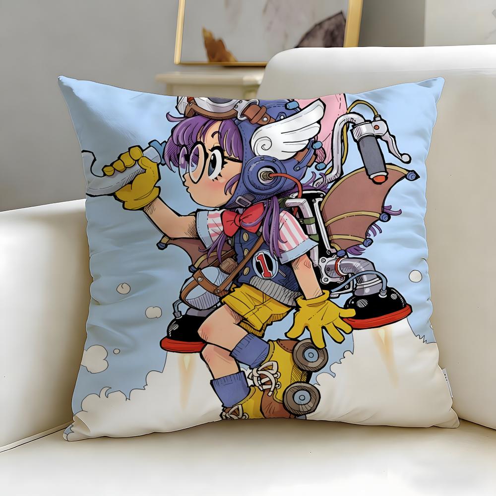 classic anime Dr Slump Cushion Cover Soft  EasyWash Pillow Case  Versatile for Couch Bed Travel and Office