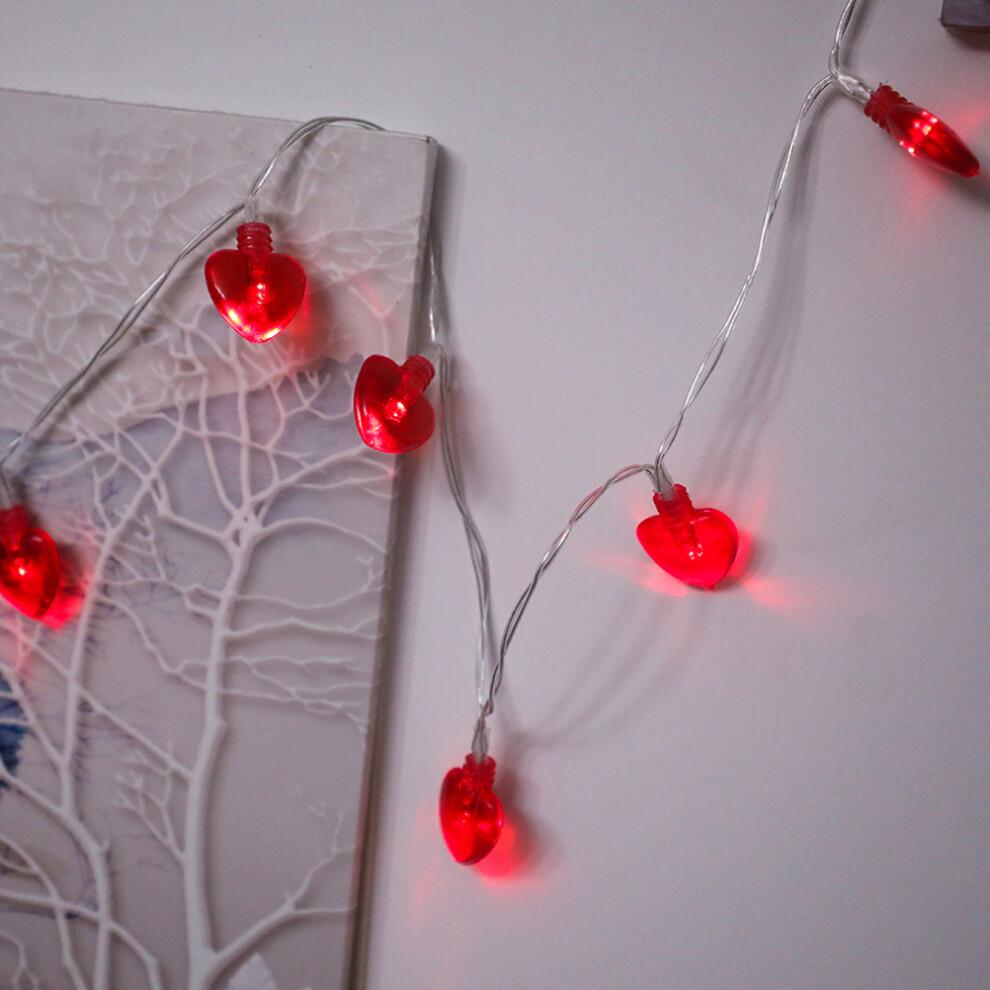 String Lights For Valentine's Day, Heart-Shaped LED Decor With Eight Lighting Modes, Auto Timer Function For Hassle-Free Festive Moods