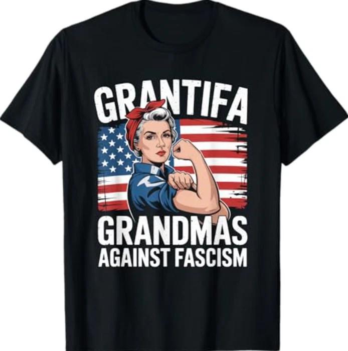 Grantifa Grandmas Against Fascism Flag Resist No Kings T-Shirt M