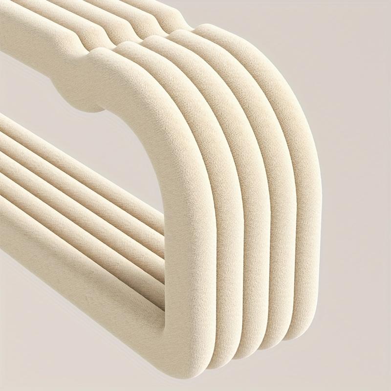 10PCS/SET Flock Coated Non-Slip Hangers for Home & Clothing Store - Space Saving Closet Organizer, Shoulder-Friendly No Crease