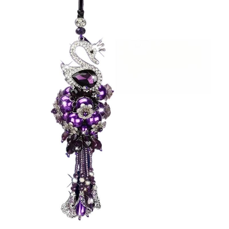 Crystal Swan Car Pendant - Cute and Creative Ornament for Car Interior, Ladies' Jewelry