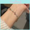 Minimalist Floral Zircon Copper Bracelet For Women With Elegant Design
