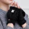 Guanti invernali di peluche a mezze dita caldi ispessiti in velluto di visone imitazione lavorati a maglia per studenti che scrivono scaldamani senza dita
