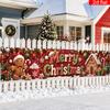 Winter Christmas Yard Sign Party Banner, Gingerbread Man House Candy Cane Hot Cocoa Design, Polyester Outdoor Patio Fence Decoration