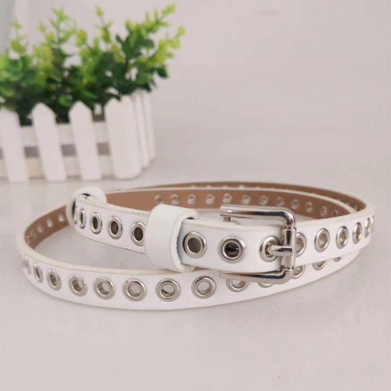 

Шикарный женский пояс из ПУ в корейском стиле с привлекательными вариантами пряжек и модным выбором цветов для осени 2.3 White No Stitch